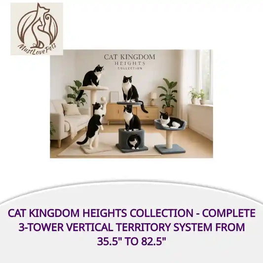 Cat Kingdom Heights Collection - Complete 3-Tower Vertical Territory System from 35.5&quot; to 82.5&quot; by@Outfy