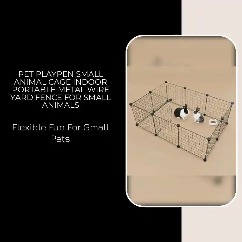 Pet Playpen Small Animal Cage Indoor Portable Metal Wire Yard Fence for Small Animals by@Outfy