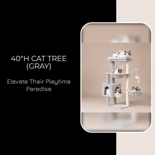 40"H Cat Tree (Gray) by@Outfy
