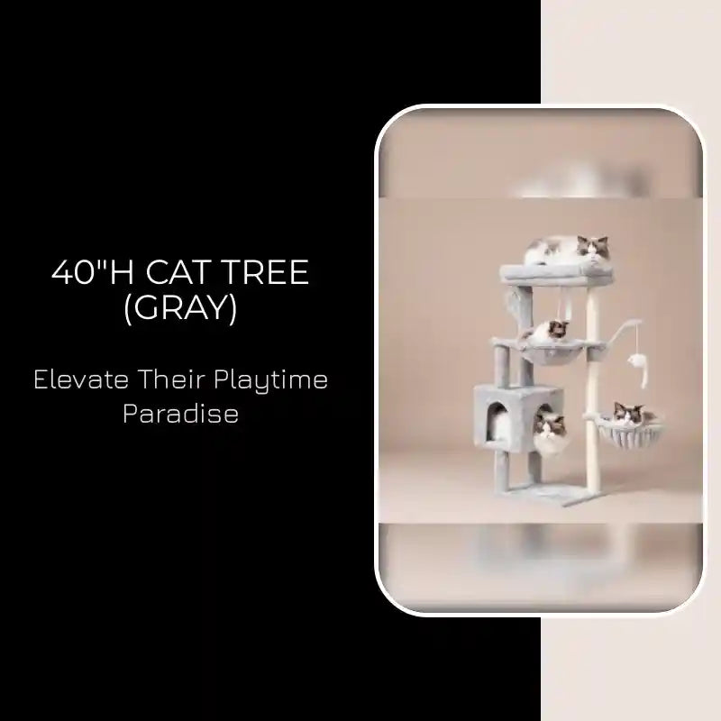 40"H Cat Tree (Gray) by@Outfy