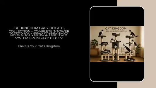 Cat Kingdom Grey Heights Collection - Complete 3-Tower Dark Gray Vertical Territory System from 74.8&quot; to 82.5&quot; by@Outfy
