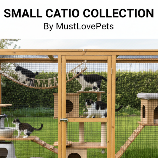 Small catio collection by MustLovePets with cats inside on a grassy area.