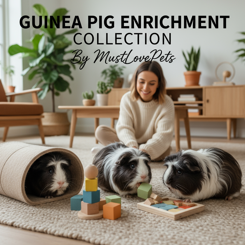 Guinea Pig Enrichment Collection - Complete 3-Piece Natural Dental Care & Interactive Play System for Guinea Pigs
